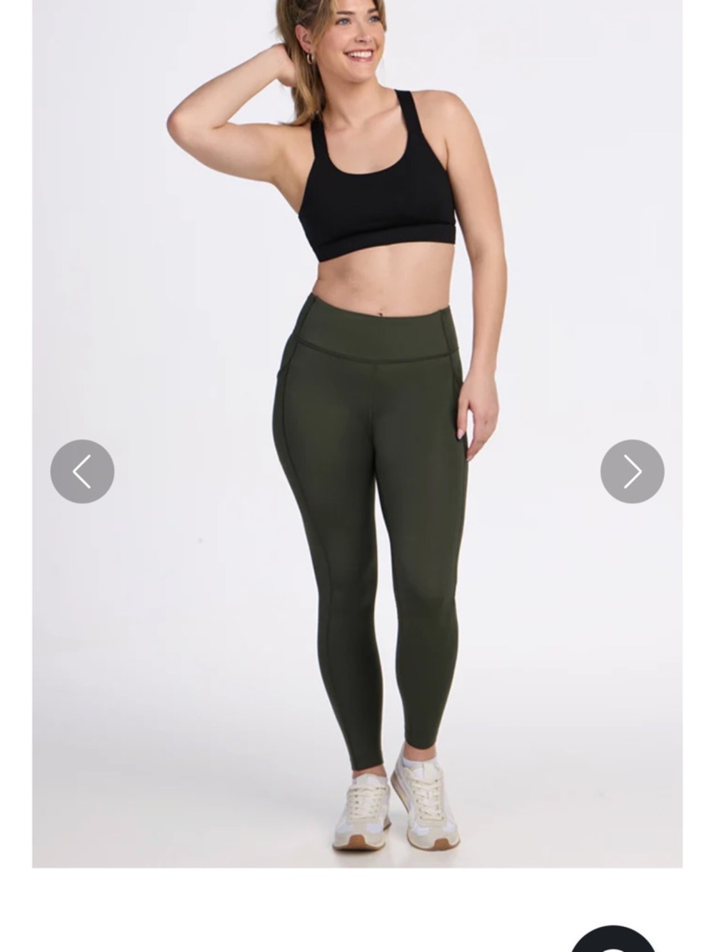 Woolx small Piper washable merino wool leggings Olive green high-waist small
